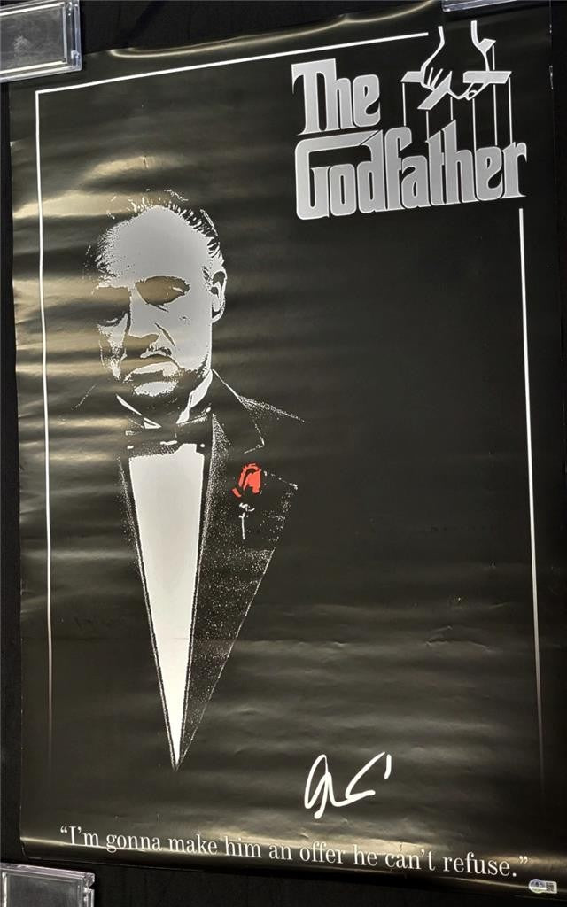 Al Pacino signed Godfather 24x36 movie poster autograph Corleone ~ Beckett BAS