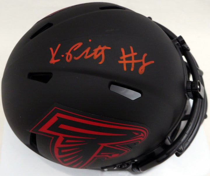 Kyle Pitts Signed Falcons Eclipse Black Speed Mini Helmet Beckett #WL88312