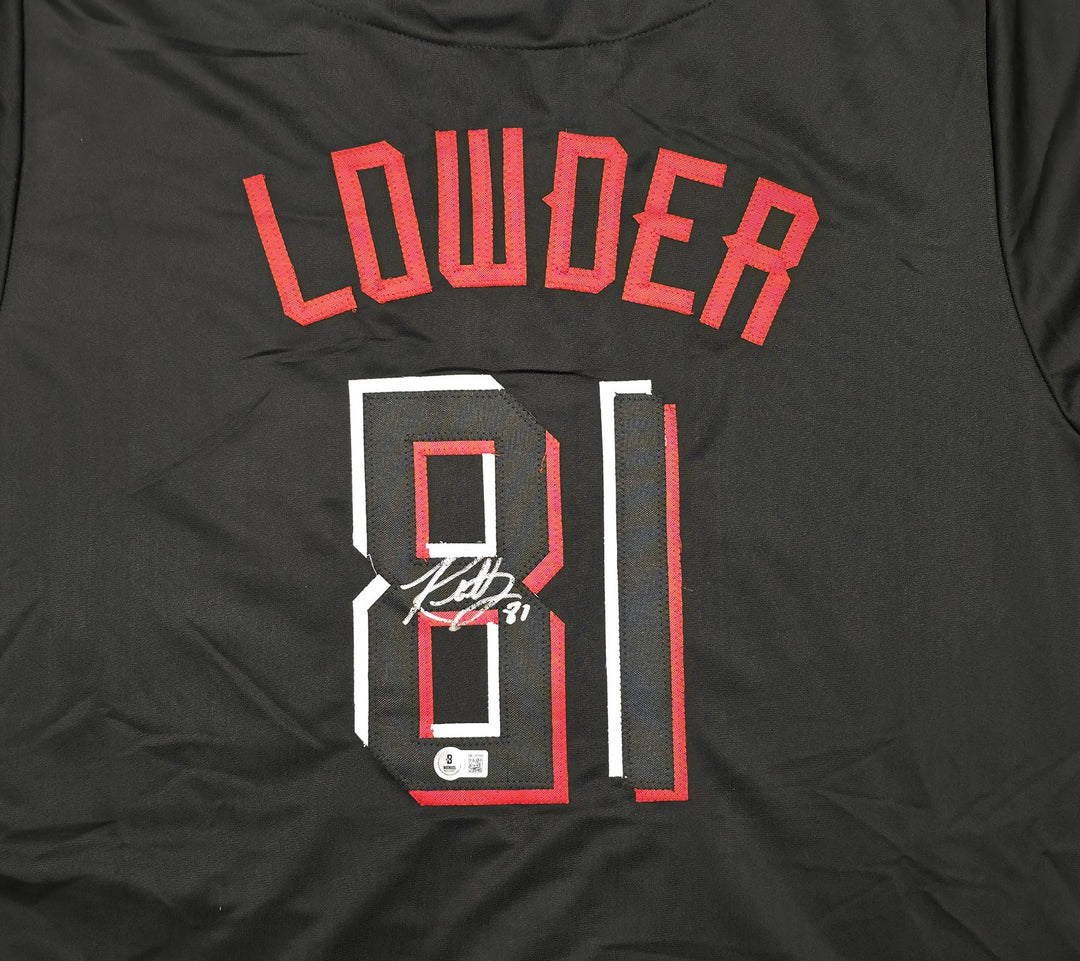 Cincinnati Reds Rhett Lowder Signed Black Jersey Beckett Witness