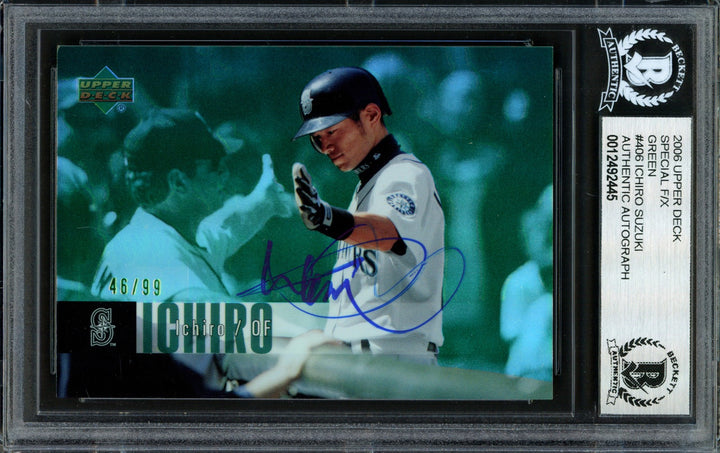 Ichiro Suzuki Signed 2006 Upper Deck F/X Special Green Card 406 #46/99 Beckett