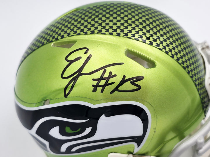Ernest Jones IV Signed Seattle Seahawks Flash Green Speed Mini Helmet MCS Holo