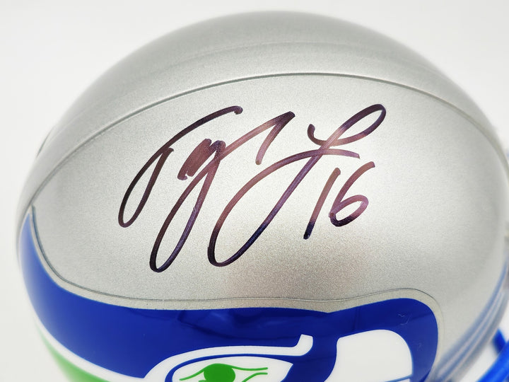 Tyler Lockett Auto Signed Seattle Seahawks Silver Speed Mini Helmet MCS Holo