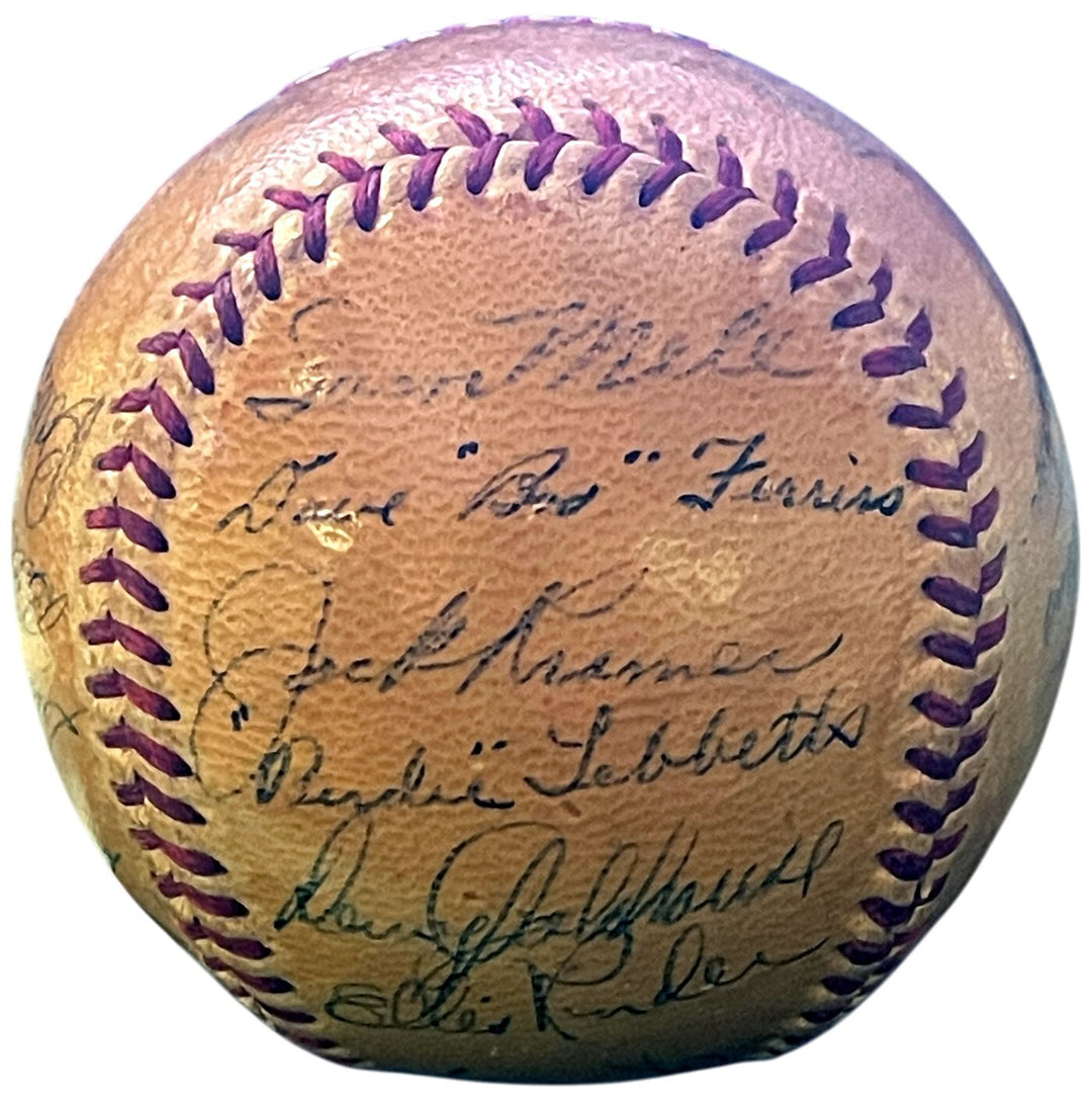 1948 Boston Red Sox Team Signed Reach ROAL Baseball 23Sig Moses/Goodman/Mele COA