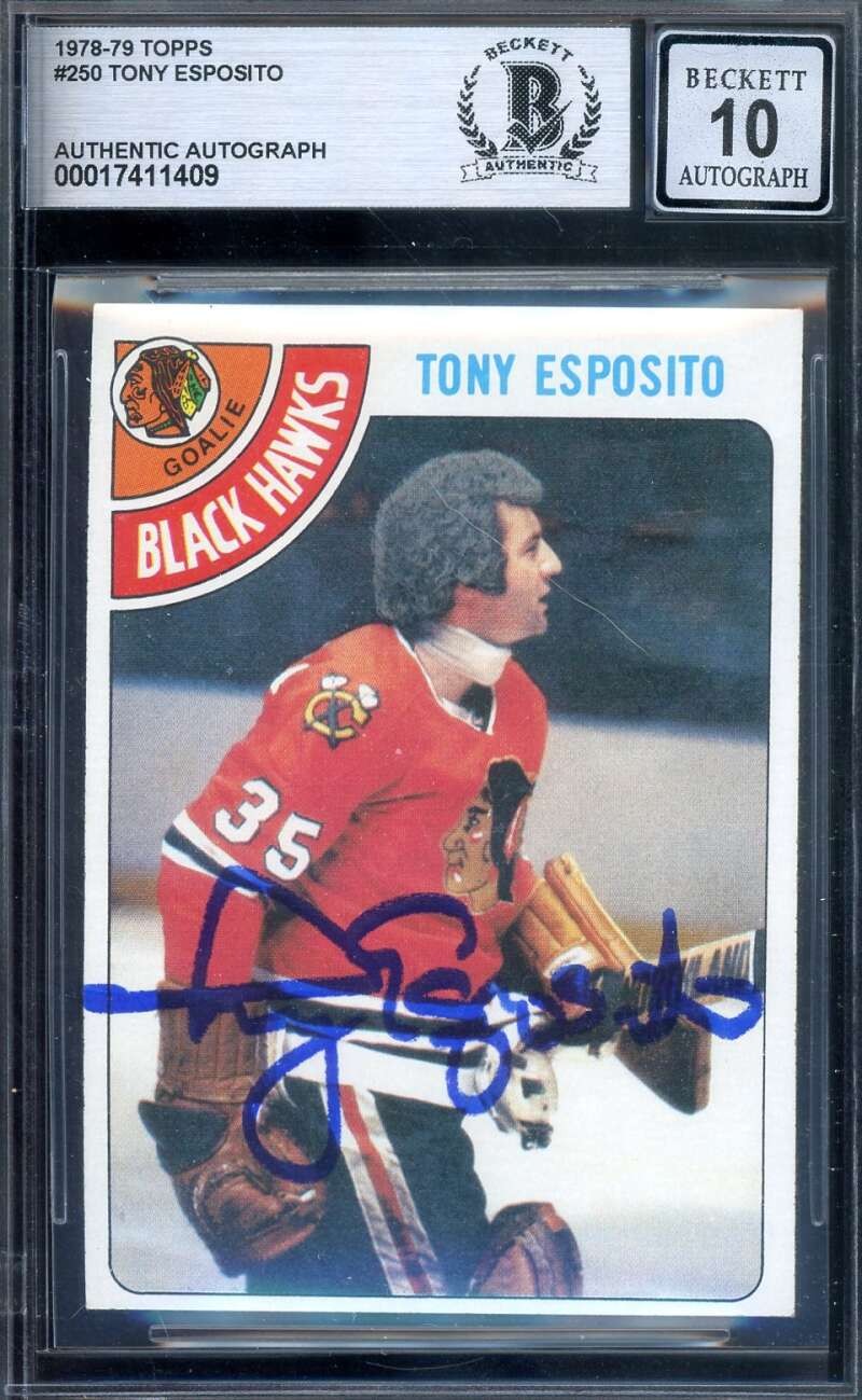 Tony Esposito Gem Mint 10 Beckett BAS Signed 1978-79 Topps Autograph