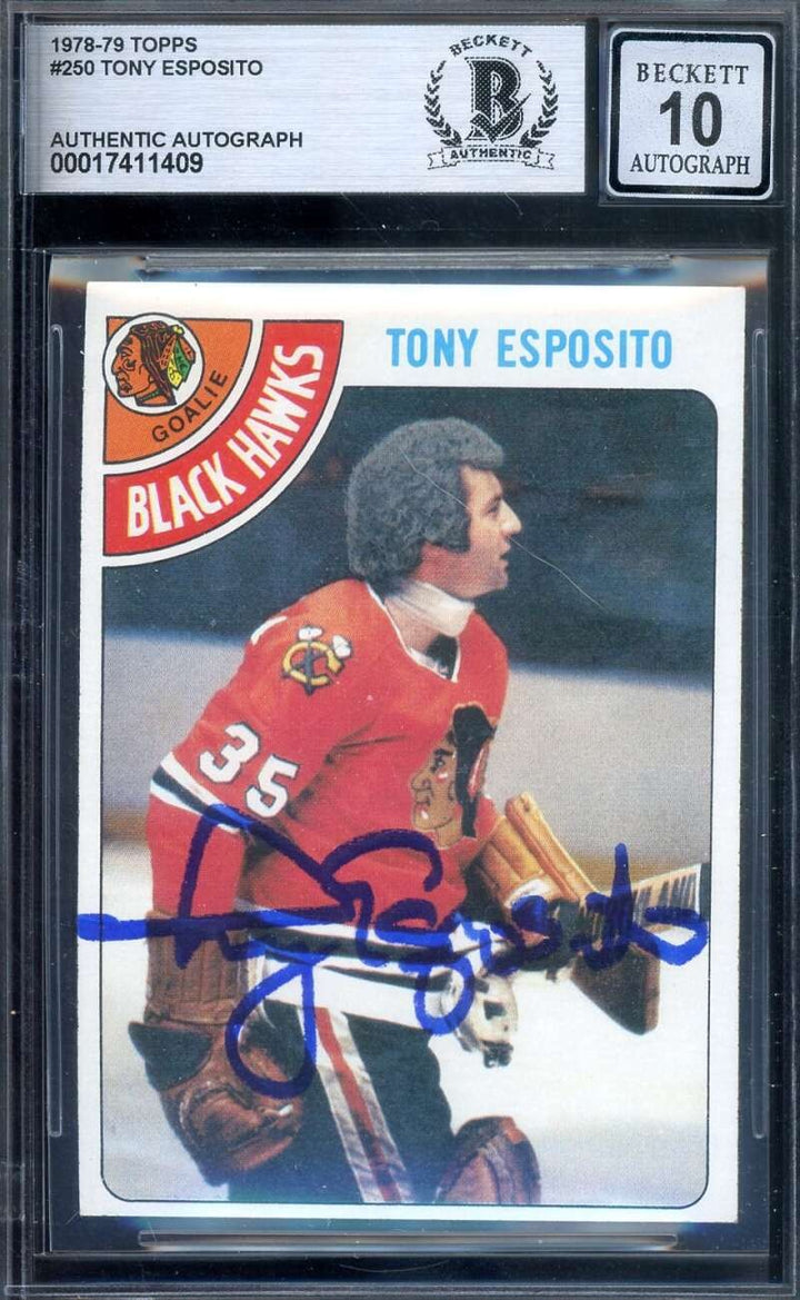 Tony Esposito Gem Mint 10 Beckett BAS Signed 1978-79 Topps Autograph