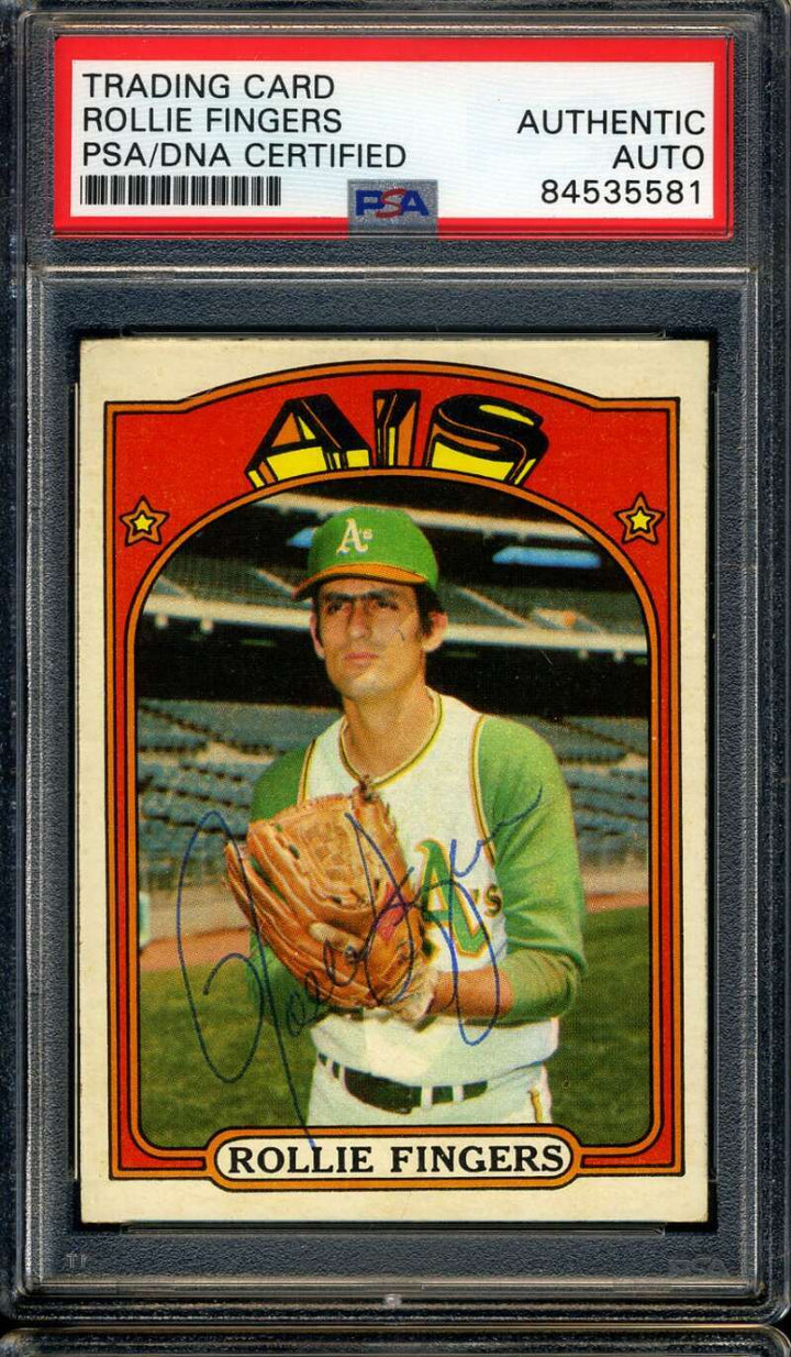 Rollie Fingers PSA DNA Vintage Signed 1972 Topps Autograph