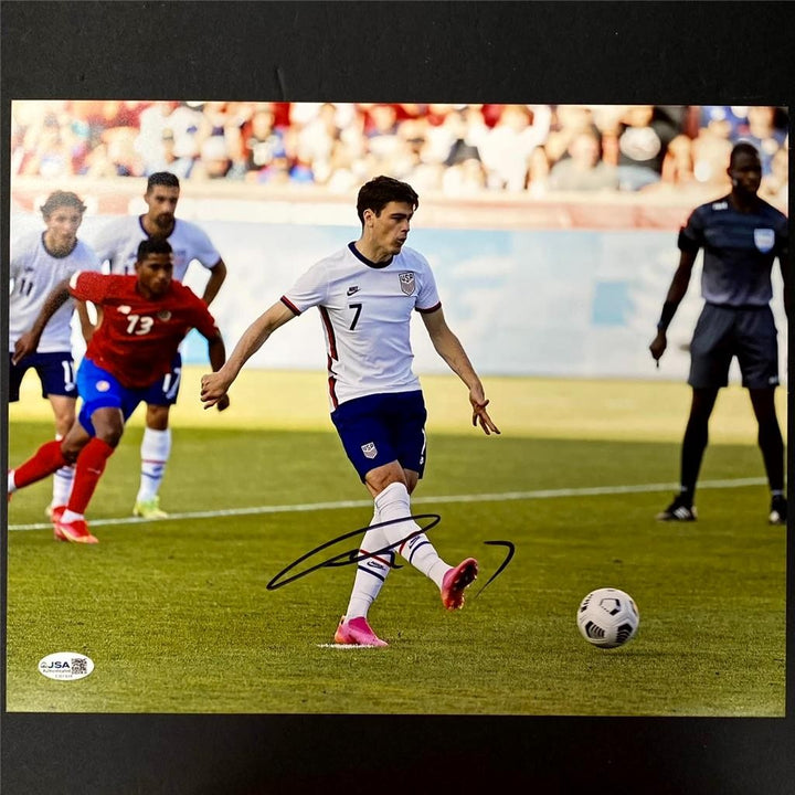 Giovanni Reyna signed Team USA USMNT 11x14 photo autograph ~ JSA