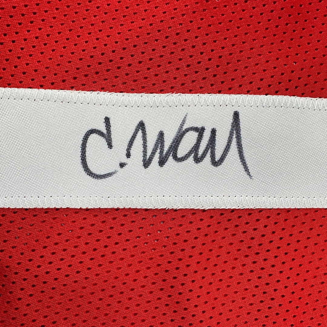 Framed Autographed/Signed Charvarius Ward 33x42 San Francisco Red Jersey BAS COA
