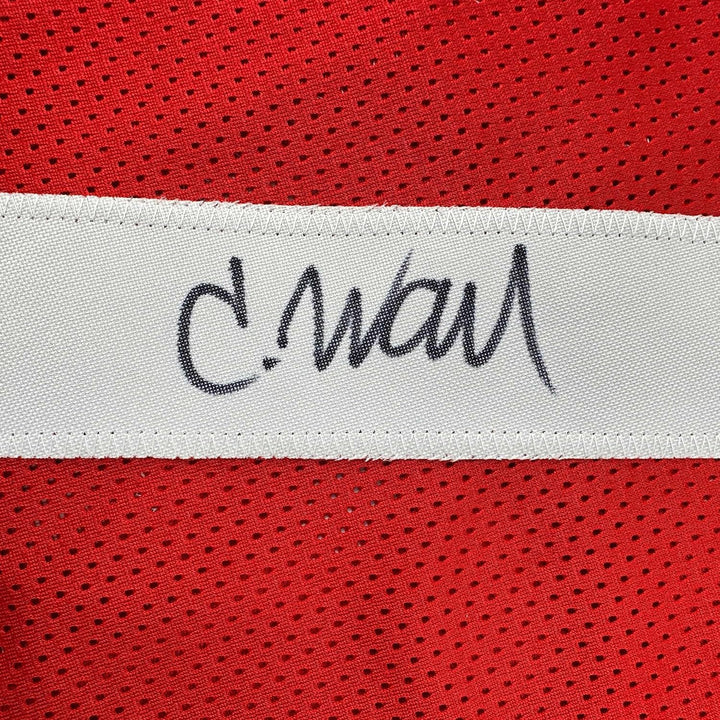 Framed Autographed/Signed Charvarius Ward 33x42 San Francisco Red Jersey BAS COA