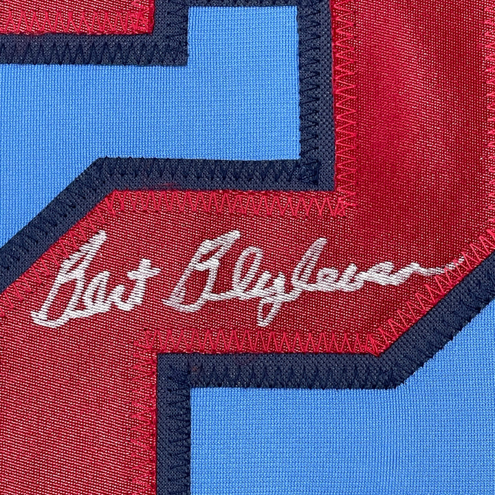 Framed Autographed/Signed Bert Blyleven 33x42 Light Blue Jersey JSA COA