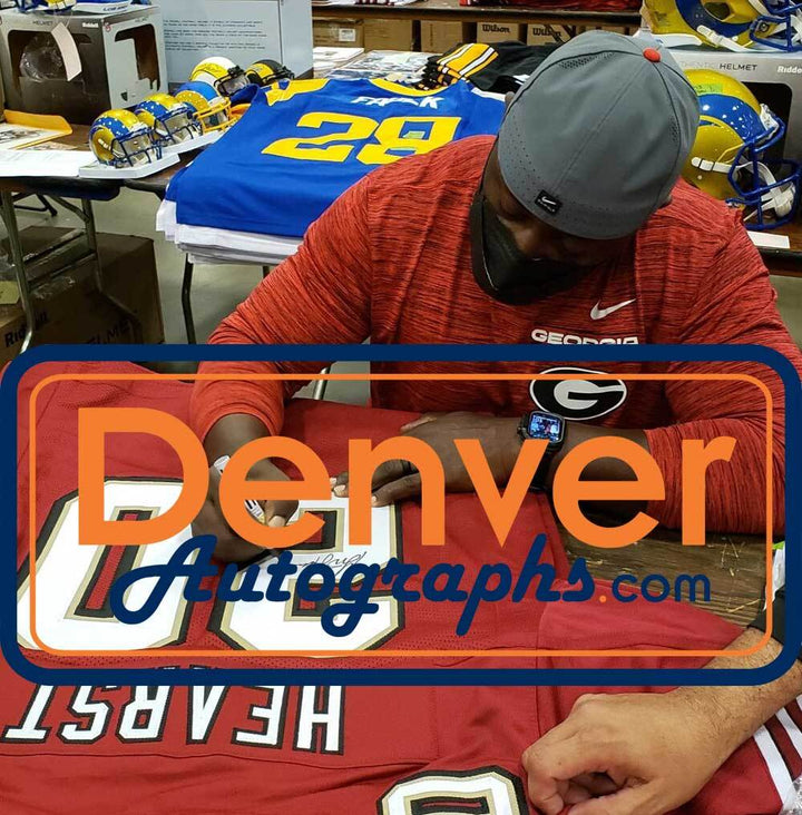 Garrison Hearst Autographed/Signed Pro Style Red XL Jersey Beckett 35512
