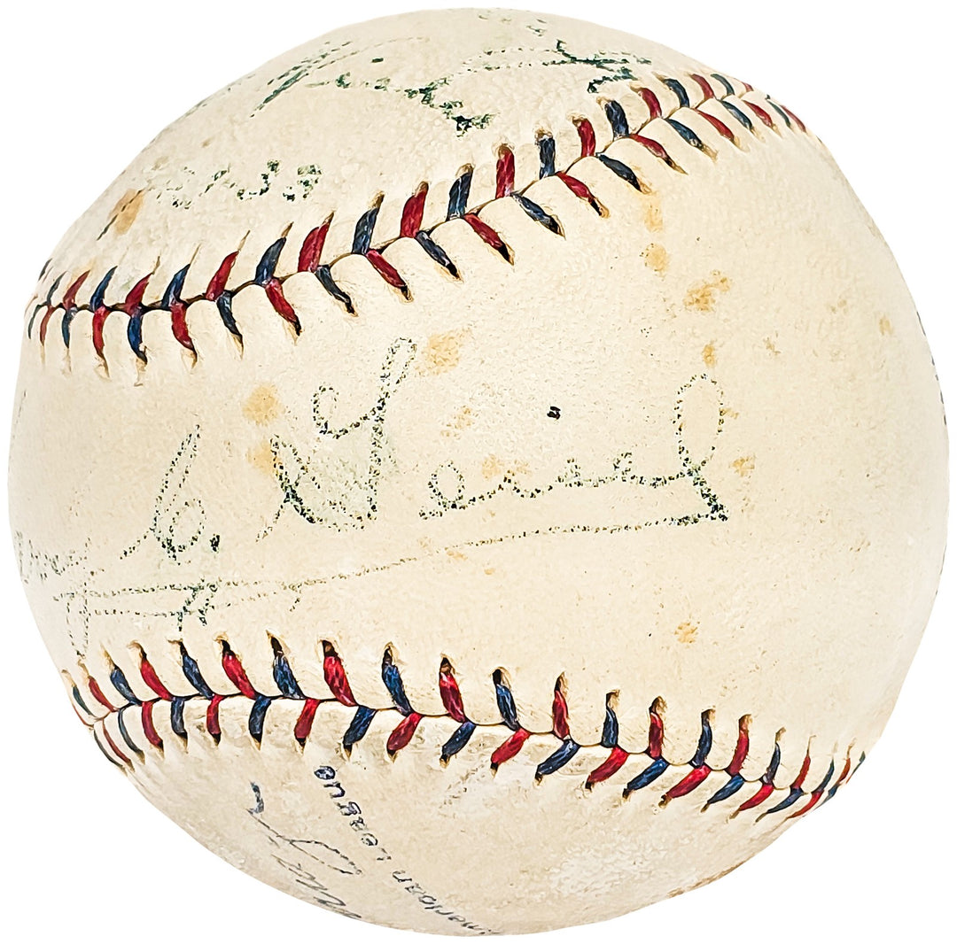 Harry Geisel Signed AL Harridge Baseball MLB Umpire Vintage 1932 Signature