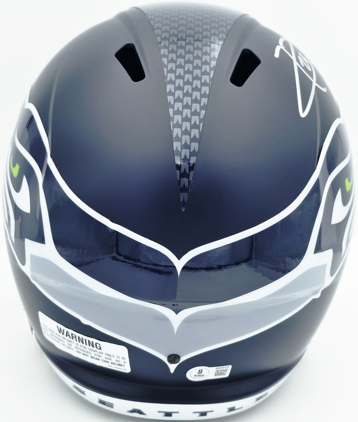 Earl Thomas III Signed Seahawks Blue Full Sz Rep Speed Helmet Beckett Wit