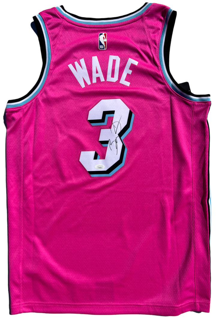 DWYANE WADE SIGNED MIAMI HEAT SUNSET VICE BASKETBALL JERSEY PINK AUTOGRAPHED JSA