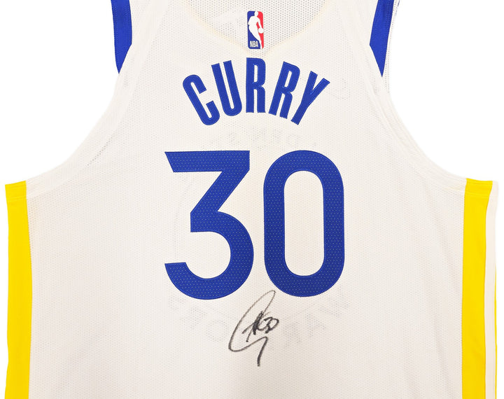 Warriors Stephen Curry Auto White Nike Association Edition Jersey Size 48+2 JSA