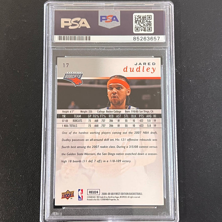 2008-09 Upper Deck Draft Edition #17 Jared Dudley Signed Card AUTO PSA Slabbed B