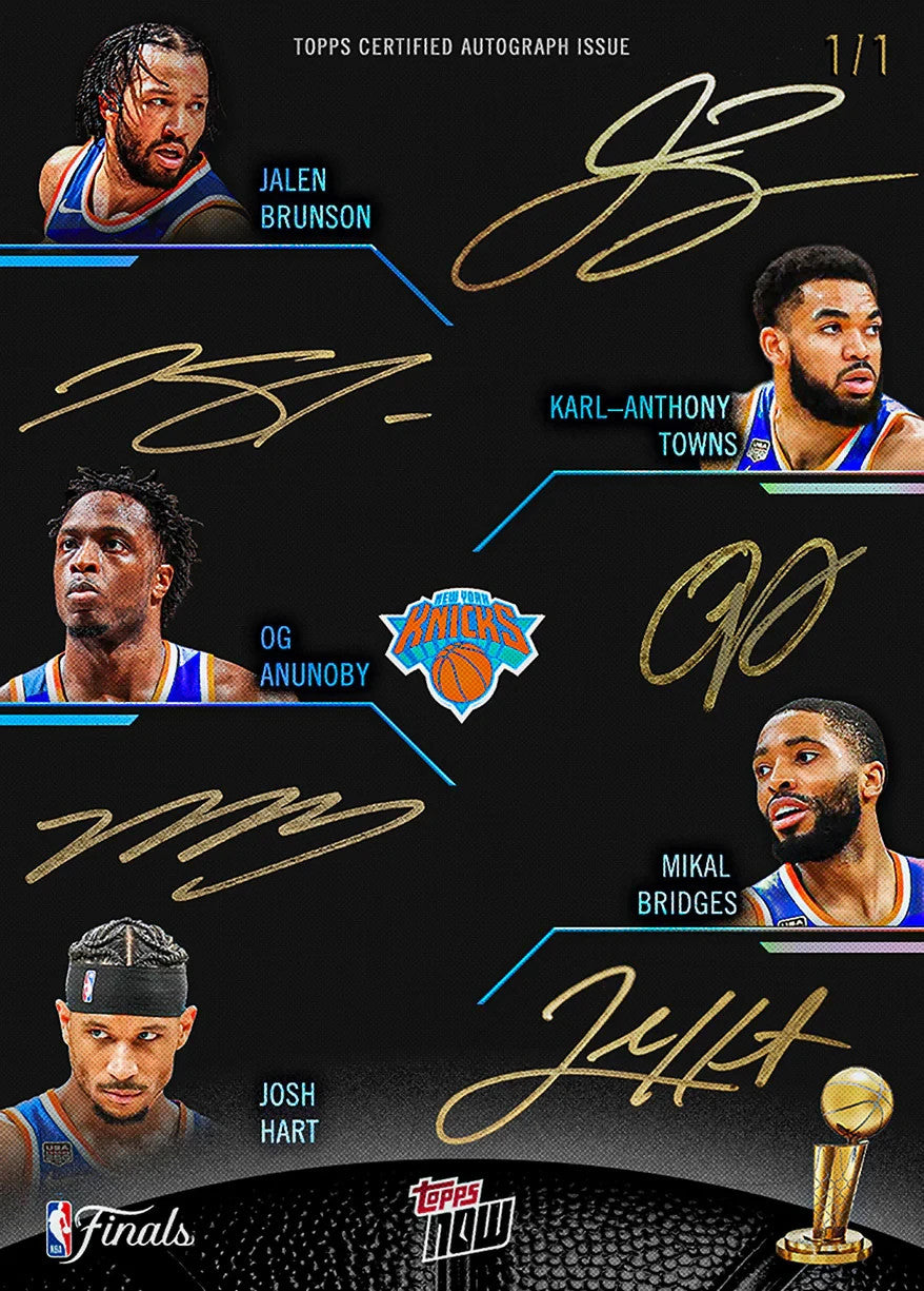 KNICKS NBA CHAMPIONS TOPPS NOW 16 CARD TEAM SET 15 BASE + PARALLEL SP AUTO RELIC