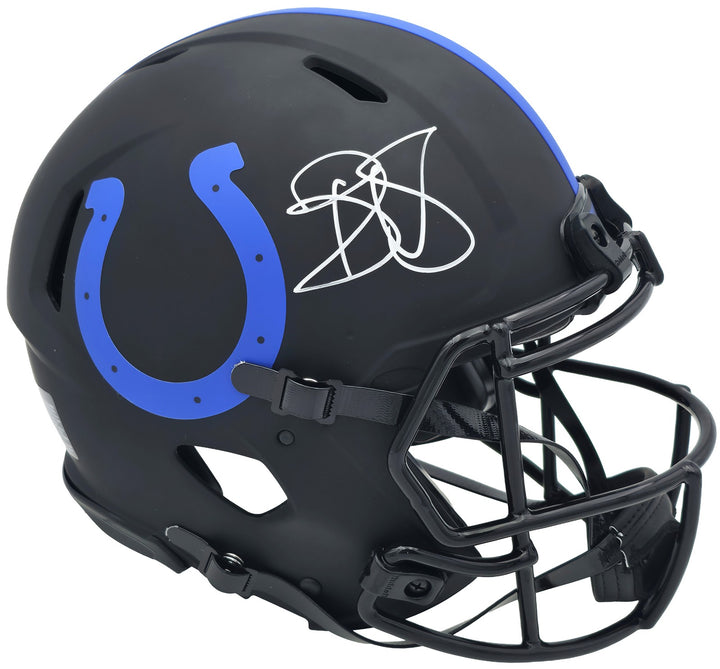 Reggie Wayne Signed Colts Eclipse Full Size Helmet Possible Marks BAS Witness