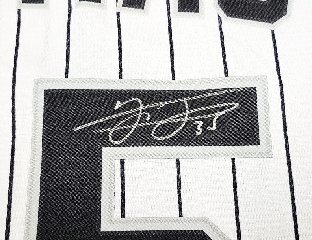 White Sox Frank Thomas Signed White Pinstripes Nike Jersey Size XL Beckett Wit
