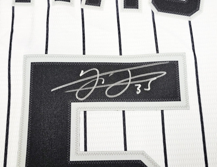 White Sox Frank Thomas Signed White Pinstripes Nike Jersey Size XL Beckett Wit