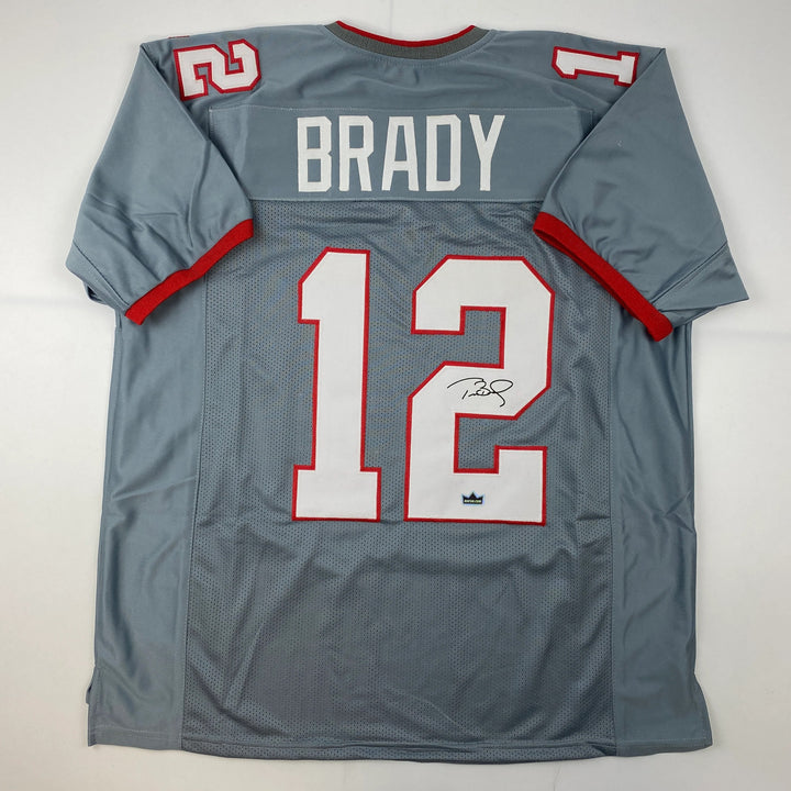 Facsimile Autographed Tom Brady Tampa Bay Pewter Reprint Jersey Size Men's XL