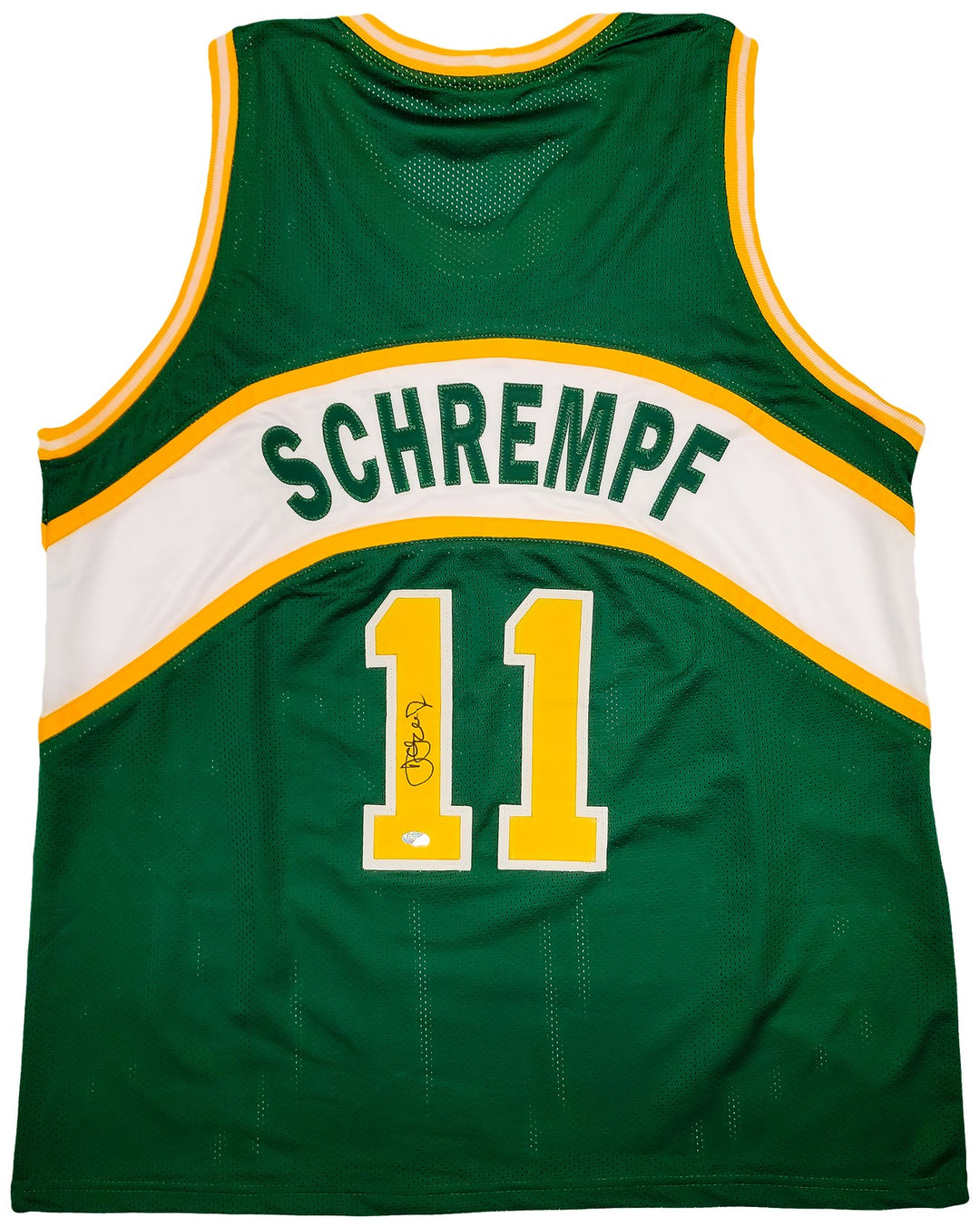 Seattle Supersonics Detlef Schrempf Signed Green Jersey MCS Holo