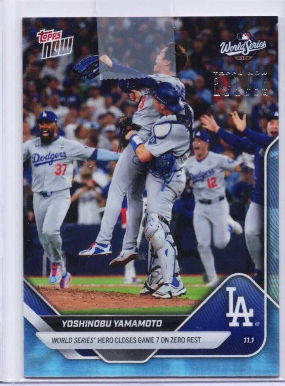 2025 Topps Now Yoshinobu Yamamoto #P925 Platinum Member Baseball Card