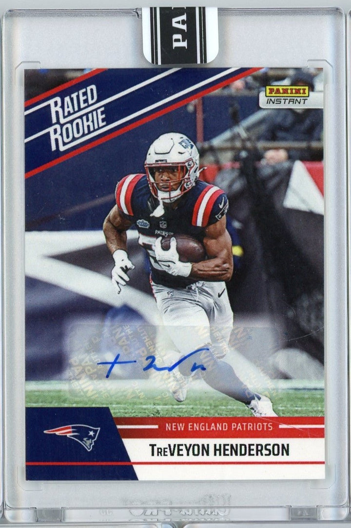 2025 Panini Instant NFL TreVeyon Henderson #28 Rated Retro RC Auto /99 Card