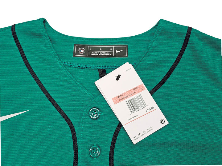 Seattle Mariners Ken Griffey Jr. Signed Teal Nike Jersey Size L Beckett Wit