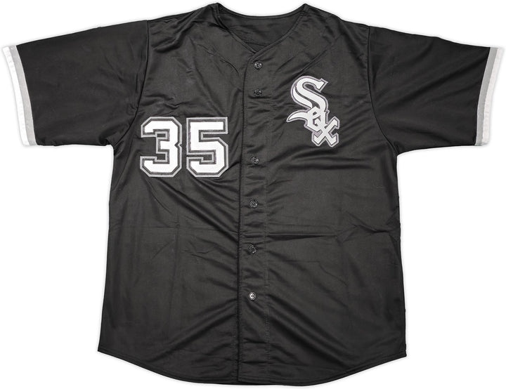 Chicago White Sox Frank Thomas Signed Black Jersey Beckett Wit