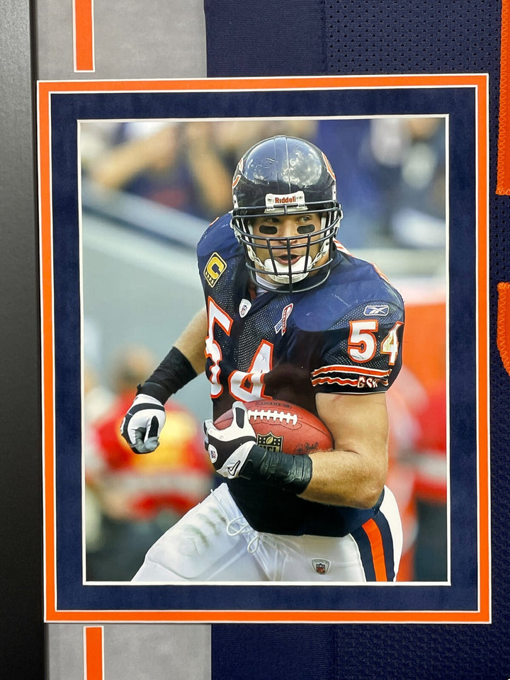 Brian Urlacher Autographed Chicago Bears Jersey Framed BAS Signed Inscribed HOF