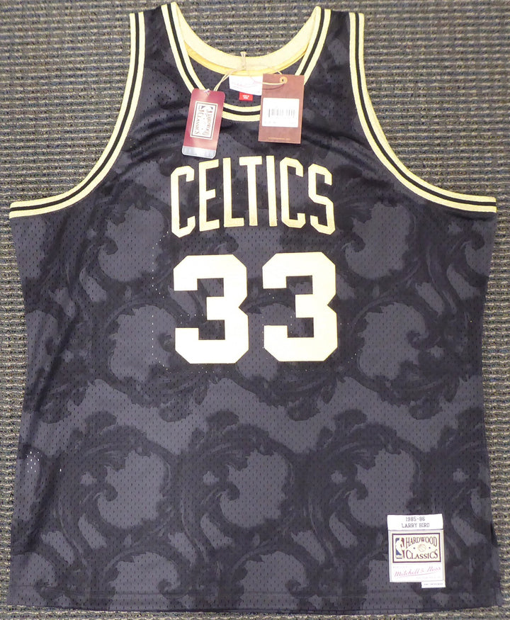 Celtics Larry Bird Auto Black Mitchell Ness Toile Swingman Jersey XXL Beckett