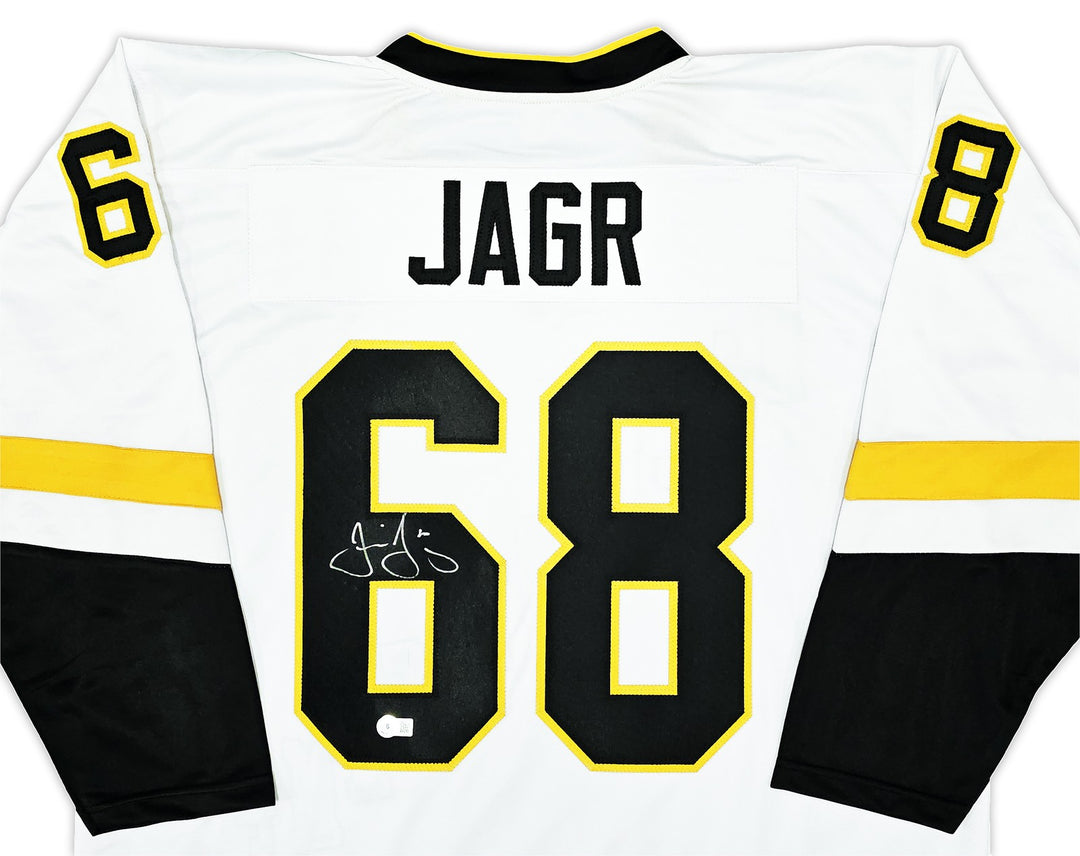 Pittsburgh Penguins Jaromir Jagr Autographed Signed White Jersey Beckett Witness