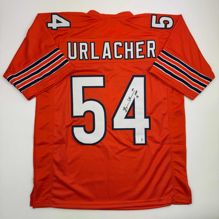Autographed/Signed Brian Urlacher HOF 18 Chicago Orange Jersey BAS COA