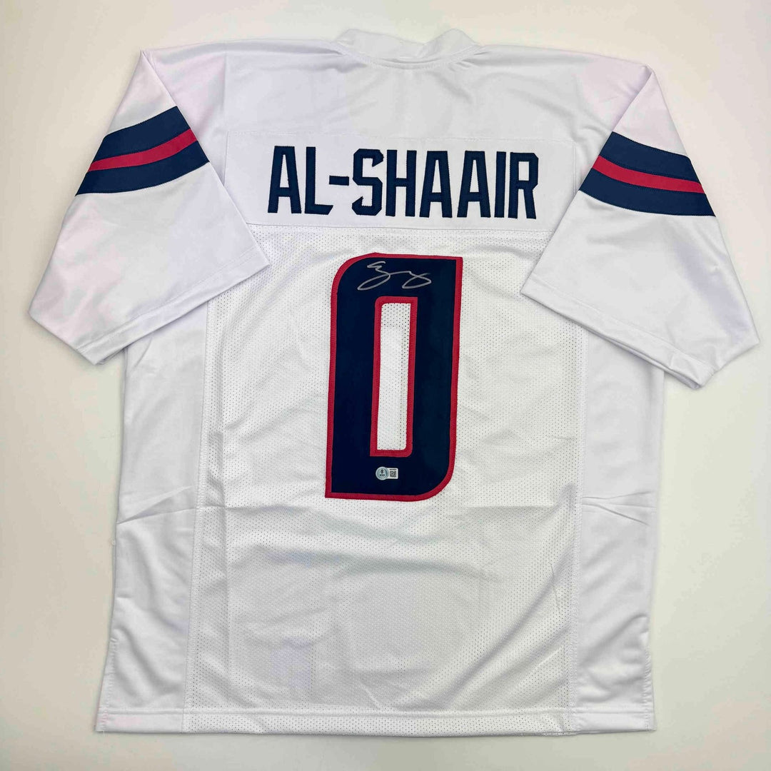 Autographed/Signed Azeez Al Shaair Houston White Jersey Beckett BAS COA