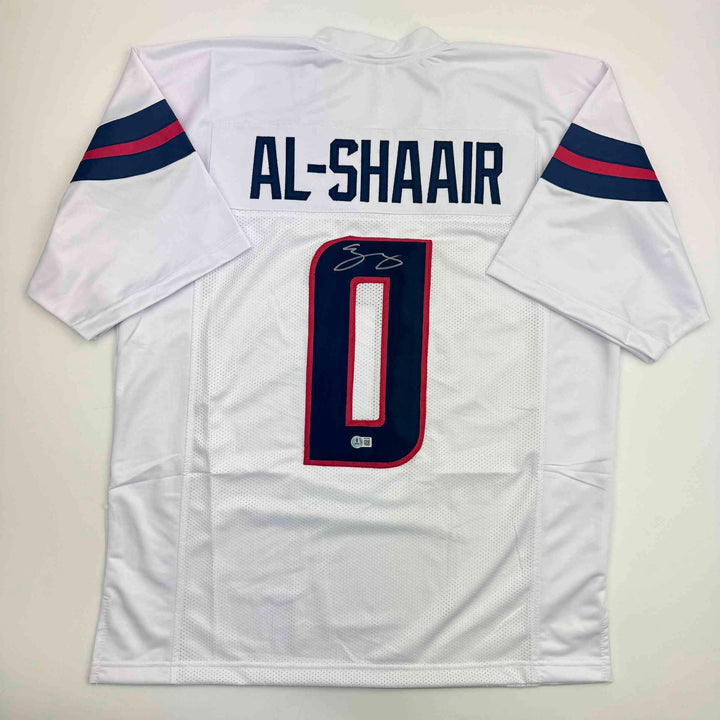 Autographed/Signed Azeez Al Shaair Houston White Jersey Beckett BAS COA