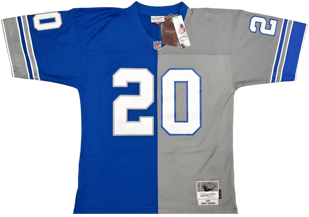 Lions Barry Sanders Auto Split M&N 1996 NFL Legacy Throwback Jersey 44 Beckett