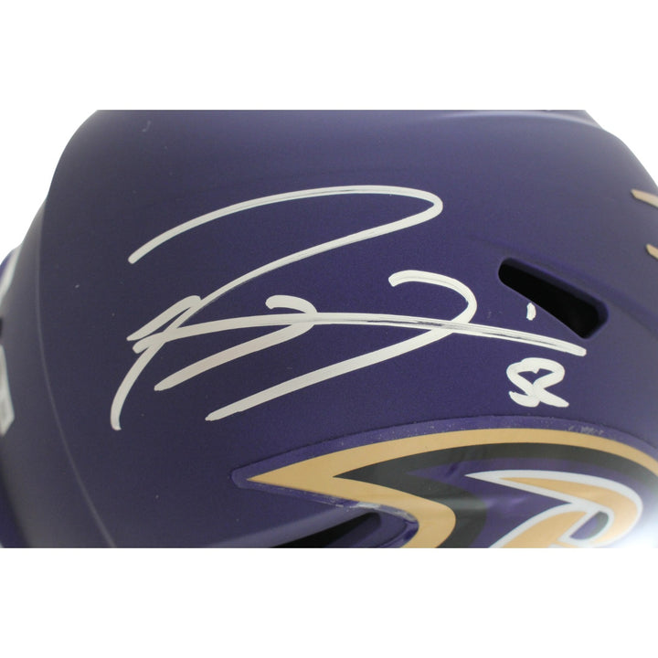 Ray Lewis Autographed Baltimore Ravens F/S 2026 ALT #1 Helmet Beckett WIT 57527