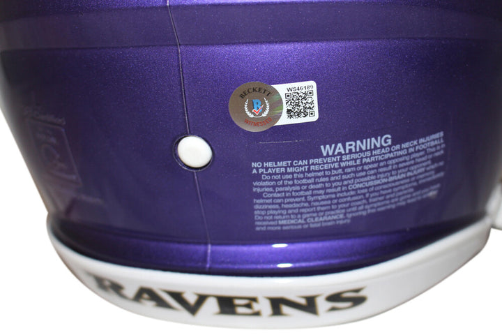 Ray Lewis Signed Baltimore Ravens Authentic Flash Helmet MVP HOF BAS 37026