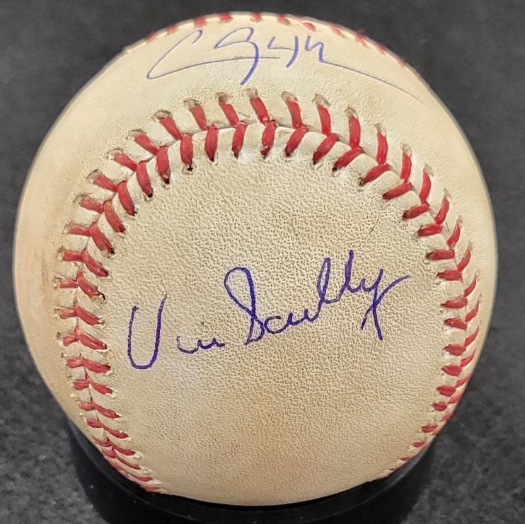 Clayton Kershaw & Vin Scully signed Game Used Baseball ~ MLB Authenticated JSA