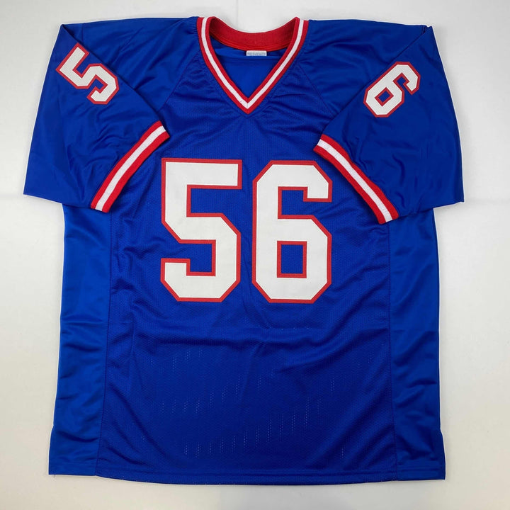 Facsimile Autographed Lawrence Taylor New York Blue Reprint Jersey Size Men's XL