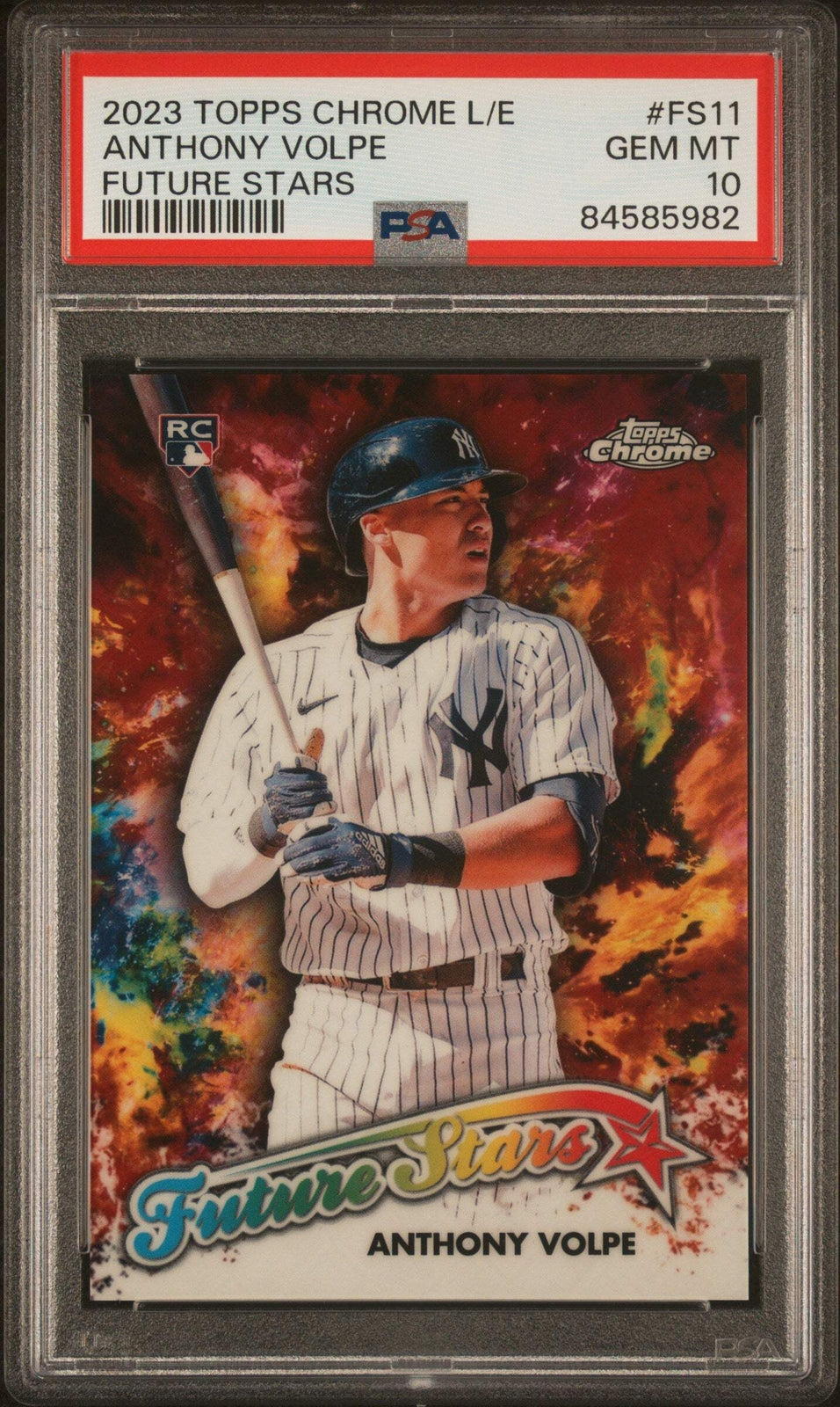 Graded 2023 Topps Chrome L/E Anthony Volpe #FS11 Stars RC Baseball Card PSA 10