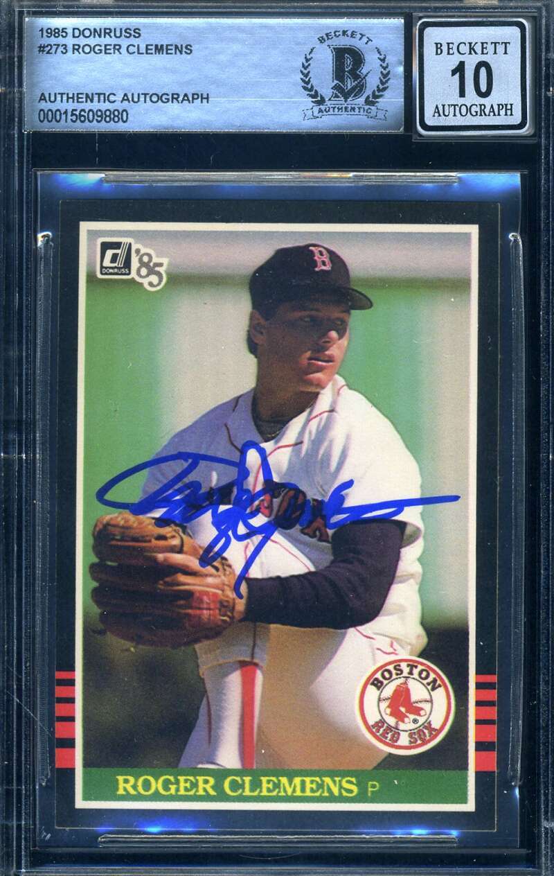 Roger Clemens Gem Mint 10 Beckett BAS Signed 1985 Donruss Rookie Autograph 1