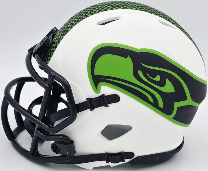 Ernest Jones IV Signed Seahawks Lunar Eclipse White Speed Mini Helmet MCS Holo