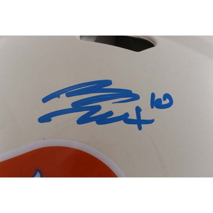 Bo Nix Autographed Denver Broncos Authentic Retro Helmet Beckett Witness 56441