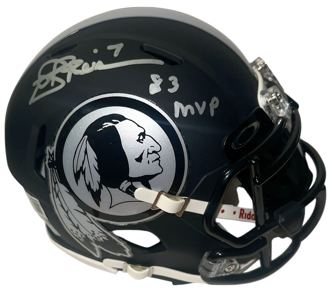 Joe Theismann signed Washington Eclipse Alt Speed Mini Helmet 83 MVP - Visor-BAS