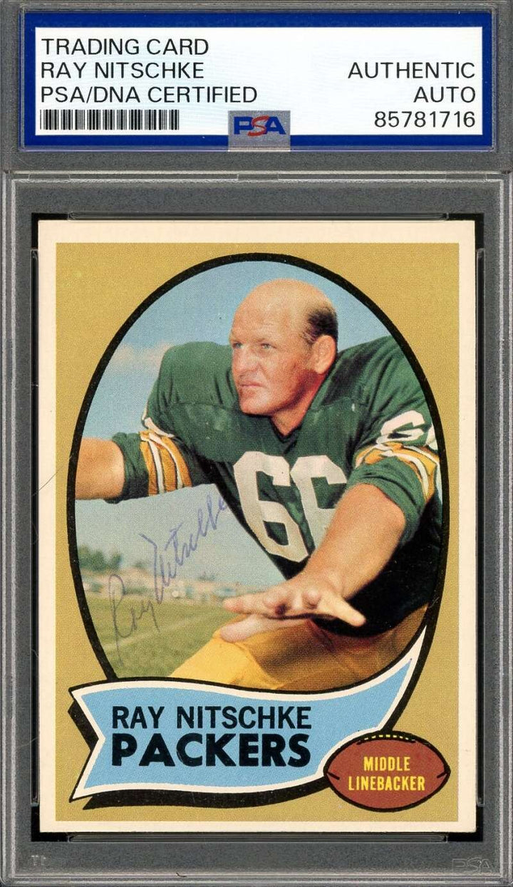 Ray Nitschke PSA DNA Vintage Signed 1970 Topps Autograph Packers