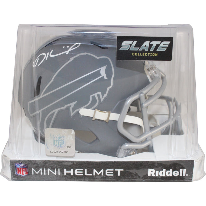 Dalton Kincaid Autographed/Signed Buffalo Bills Slate Mini Helmet Fanatics 53636