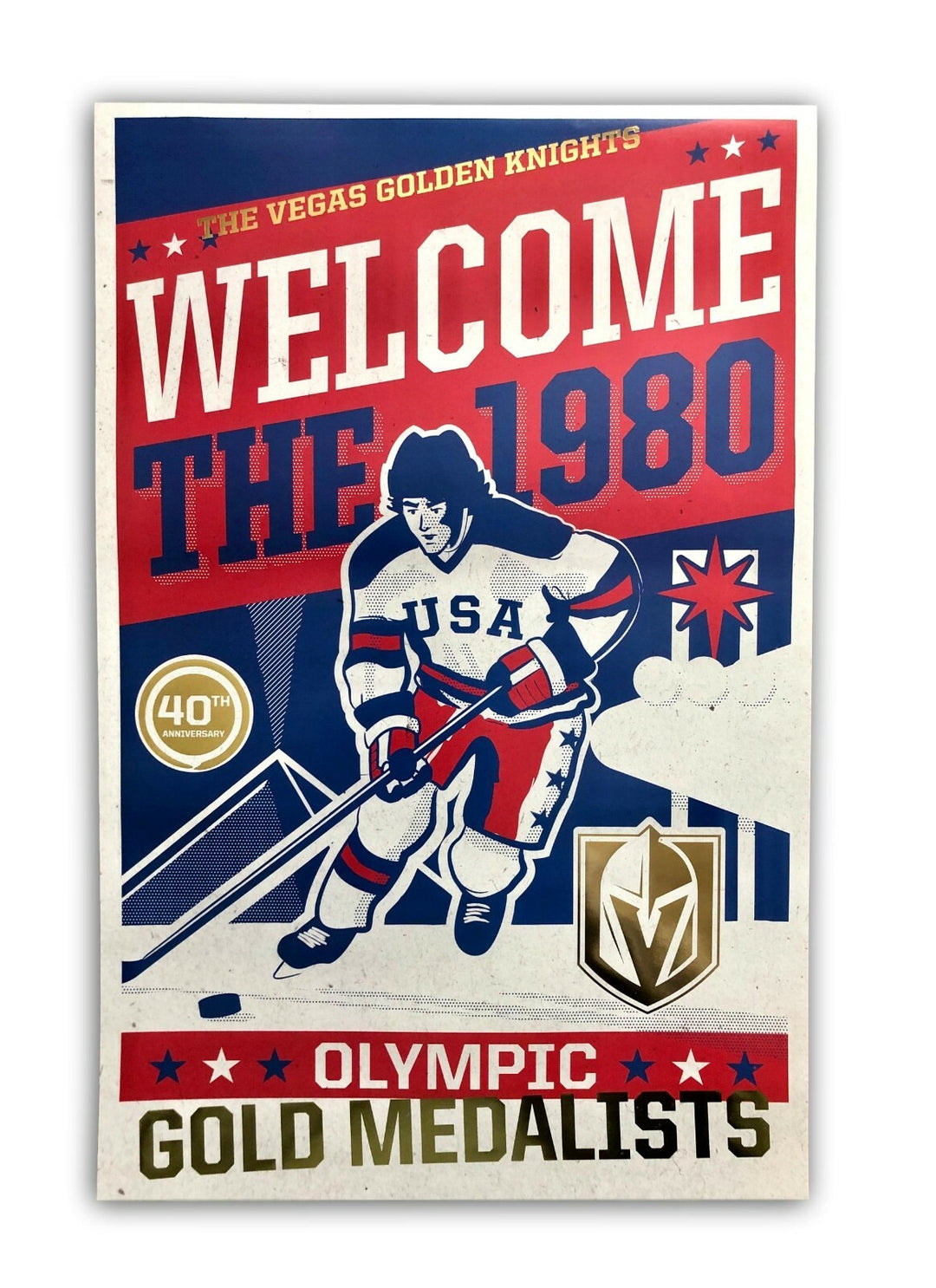 Vegas Golden Knights 1980 Miracle On Ice 40th Anniversary 11x17 Poster Game 2/21