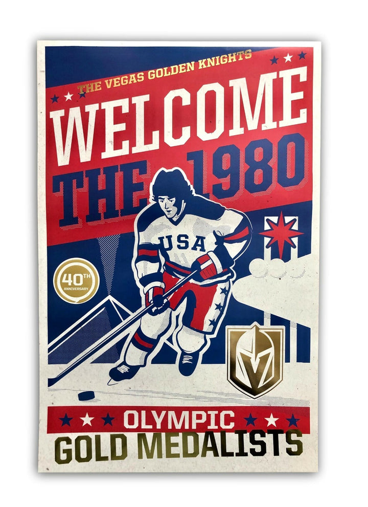 Vegas Golden Knights 1980 Miracle On Ice 40th Anniversary 11x17 Poster Game 2/21